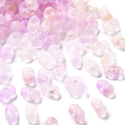 Gradient Color Transparent Frosted Acrylic Beads OACR-M023-06E-1