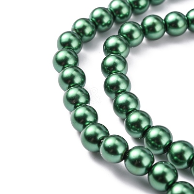 Baking Paint Pearlized Glass Pearl Round Bead Strands HY-Q330-8mm-M-1