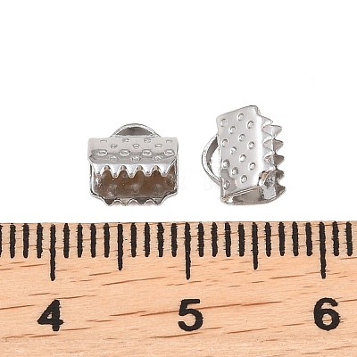 Non-Tarnish 304 Stainless Steel Ribbon Crimp Ends X-STAS-S047-056-1