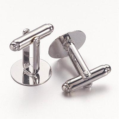 Brass Cuff Button X-KK-G216-P-1