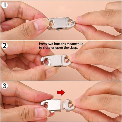 Non-Tarnish 304 Stainless Steel Box Clasps STAS-S080-03B-P-1