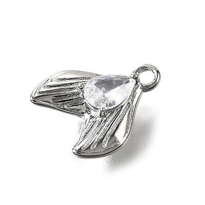 Brass Pave Clear Cubic Zirconia Charms KK-C096-14D-P-1