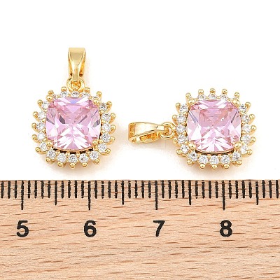 Brass Micro Pave Cubic Zirconia Charms CU-CBAA6E8-06G-02-1