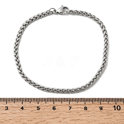Tarnish Resistant 304 Stainless Steel Wheat Chain Bracelets LS-BJEW-M187-12-G-1