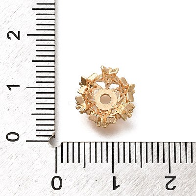 Rack Plating Brass Micro Pave Clear Cubic Zirconia Bead Caps KK-H508-25A-KCG-1