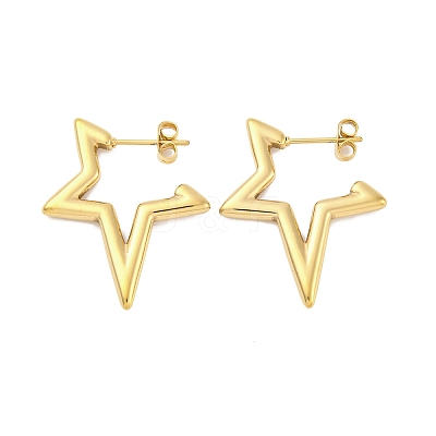 304 Stainless Steel Star Stud Earrings EJEW-B108-17G-1