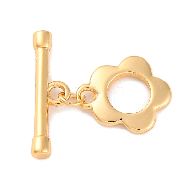 Rack Plating Eco-Friendly Brass Toggle Clasps KK-S403-14G-1