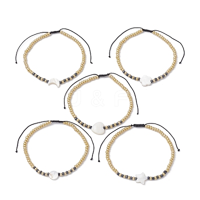 Glass Seed Beads Braided Beads Bracelets BJEW-JB09867-1