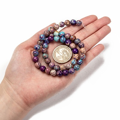 Natural Imperial Jasper Beads Strands X-G-I122-8mm-15-1