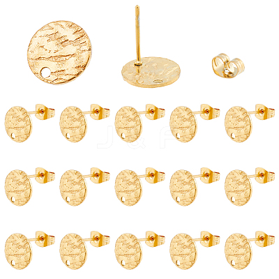 50Pcs Ion Plating(IP) 304 Stainless Steel Stud Earring Findings STAS-DC0012-98-1
