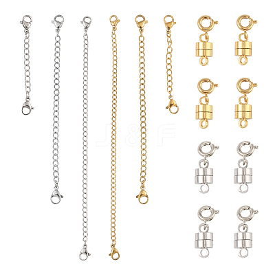 6Pcs Brass Magnetic Clasps with Springs Clasps FIND-YW0007-71G-1