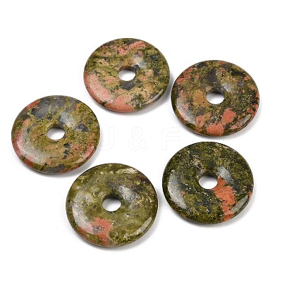 Natural Unakite Pendants G-C220-F01-30mm-1