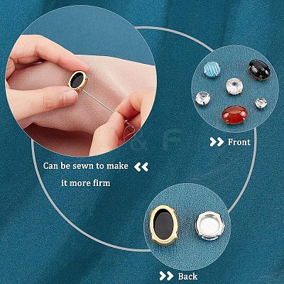 96Pcs 24 Styles  Brass Open Back Bezel Sew on Prong Settings KK-CA0003-16-1