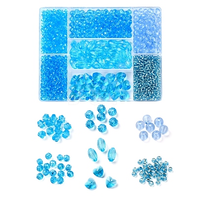 DIY Light Sky Blue Series Jewelry Making Kits DIY-YW0002-94F-1