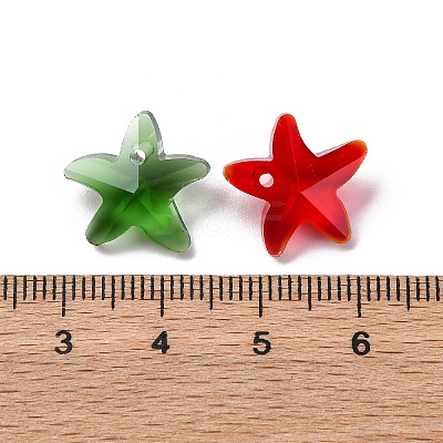100Pcs 10 Colors Glass Pendants AJEW-H154-08E-1