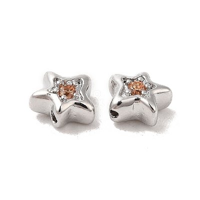 Brass Cubic Zirconia Beads KK-Q773-01P-05-1