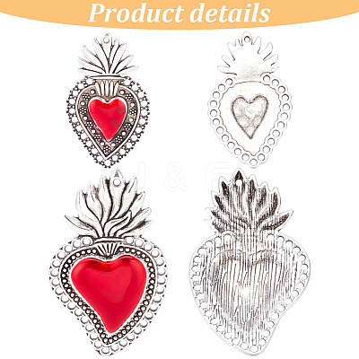 20Pcs 4 Styles Alloy Enamel Pendants ENAM-GO0001-02-1