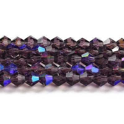 Transparent Electroplate Glass Beads Strands GLAA-F029-2mm-D04-1