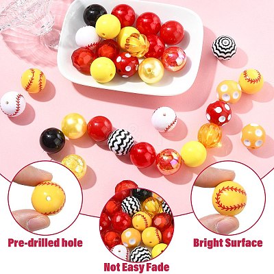50Pcs Planting Acrylic Beads SACR-CJC0010-01A-1