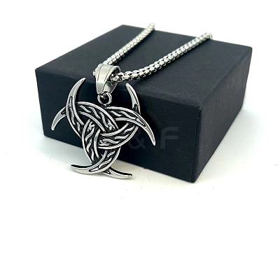 European 304 Stainless Steel Viking Trinity Knot Pendant Necklaces ND3231-1