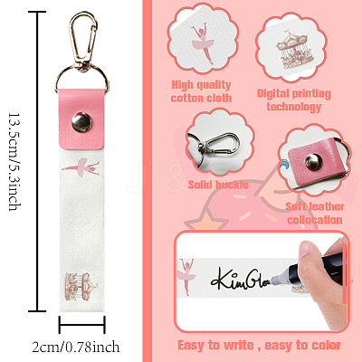 PU Leather & Cotton Name Marker Keychain AJEW-WH0514-033-1