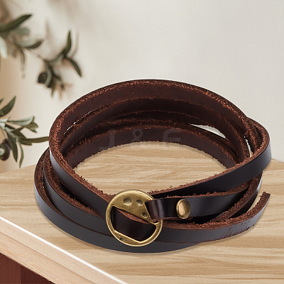2Pcs Cowhide Wrap Bracelets BJEW-GF0001-35A-1