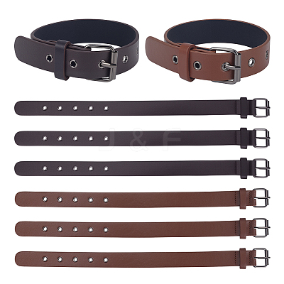 8Pcs 2 Style PU Leather Zinc Alloy Buckles AJEW-NB0006-92B-1