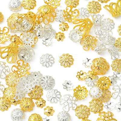 1180Pcs 10 Styles Iron Bead Caps IFIN-FS0001-45-1