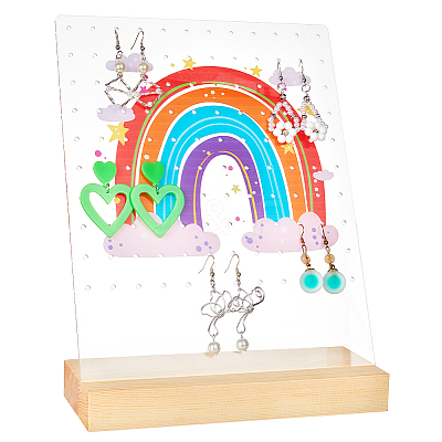 Transparent Acrylic Slant Back Earring Display Stands EDIS-WH0035-20B-02-1