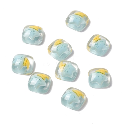 Transparent Resin Cabochons RESI-G034-A02-1