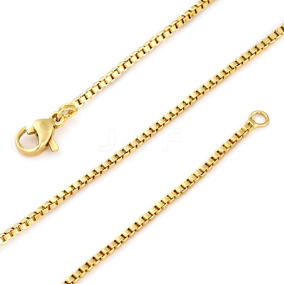 1.5mm Rack Plating Brass Box Chain Necklaces for Women Men MAK-L044-30G-1