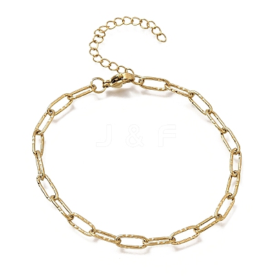 4MM 304 Stainless Steel Textured Paperclip Chain Bracelets for Man and Women SA-CBAB767-13G-1