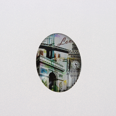 Photo Glass Oval Cabochons X-GGLA-N003-18x25-F04-1