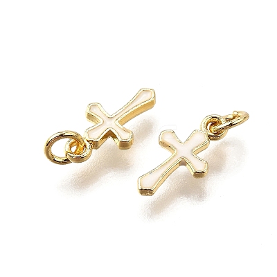 Brass Enamel Charms KK-C106-04G-09-1