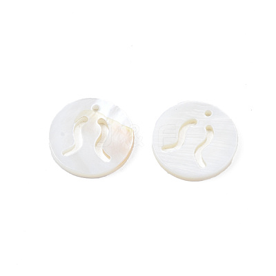 Natural Freshwater Shell Charms SHEL-N027-10G-1