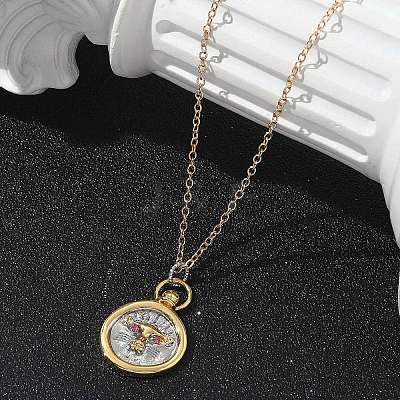 Brass Twelve Constellations Tarot Pendant Necklaces NJEW-Q006-01G-G-1
