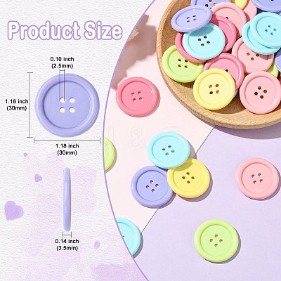 60Pcs 6 Colors Acrylic Buttons BUTT-CJ0001-03-1