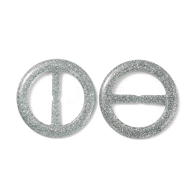 Flat Round Resin Buckle Clasps CRES-WH0013-15J-1
