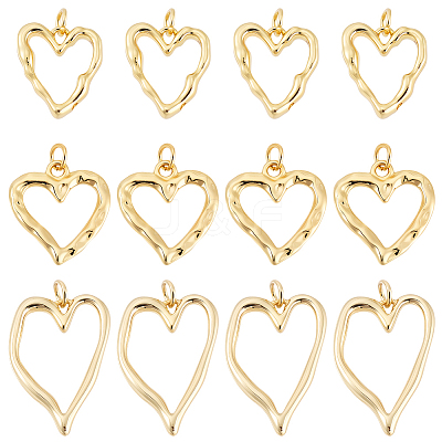 12Pcs 3 Styles Rack Plating Brass Pendants KK-BBC0024-11-1
