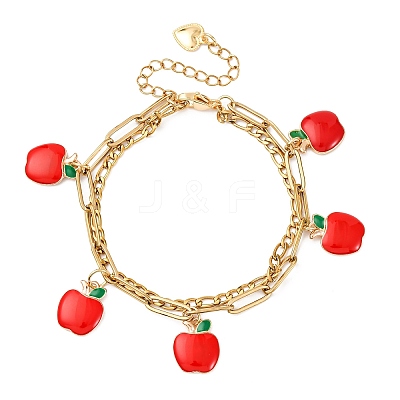 304 Stainless Figaro & Paperclip Chain Multi-strand Bracelets BJEW-JB12486-03-1