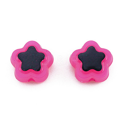 Plating Opaque Acrylic Beads OACR-N136-01I-1