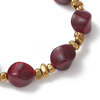 Acrylic Imitation Gemstone Beads Stretch Bracelets for Women BJEW-JB13273-1