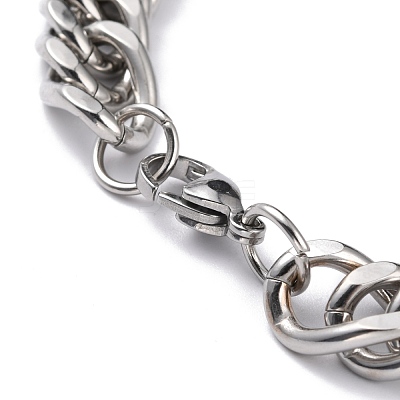 Tarnish Resistant 304 Stainless Steel Cuban Link Chain Bracelets STAS-A028-B064P-A-1