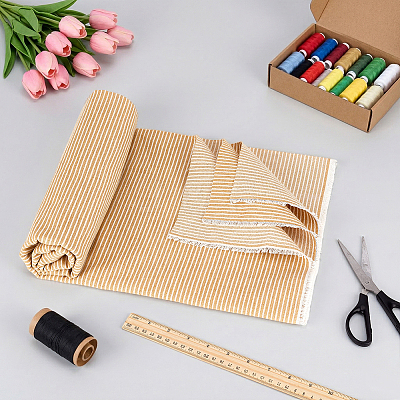 1Yard Stripe Pattern Polycotton Fabric DIY-MA0007-31B-1