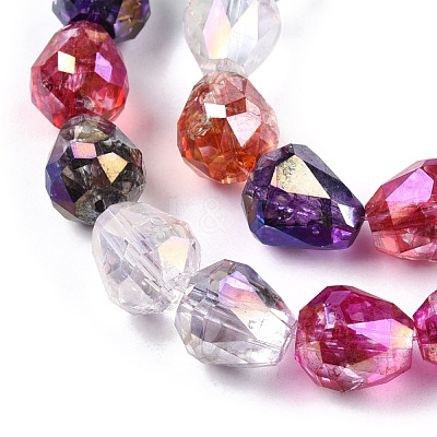 Transparent Electroplate Glass Beads Strands EGLA-N006-079H-1