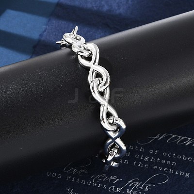 304 Stainless Steel Infinity Link Chain Bracelets for Women Men BJEW-F488-53B-P-1