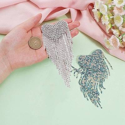 2pcs 2 color Zinc Alloy Rhinestone Cup Chain Shoulder Knot DIY-NB0006-56-1