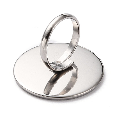 Non-Tarnish Adjustable 304 Stainless Steel Finger Rings Components X-A-STAS-F149-18P-J-1