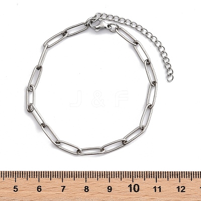 Tarnish Resistant 304 Stainless Steel Paperclip Chain Bracelet for Men Women BJEW-E031-03P-06-1