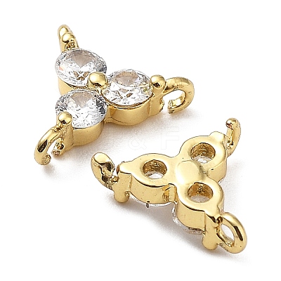 Brass Clear Cubic Zirconia Chandelier Components Links ZIRC-Q204-06G-1